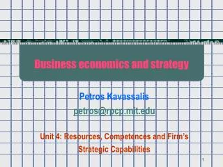 Business economics and strategy