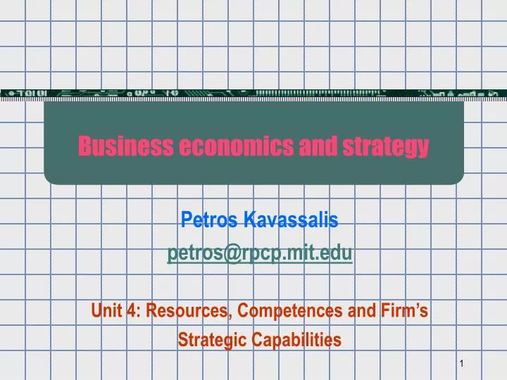 business economics and strategy