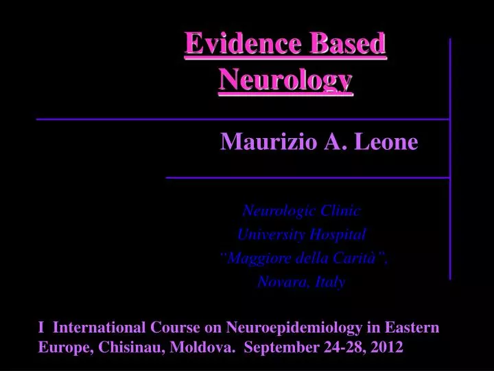 evidence based neurology