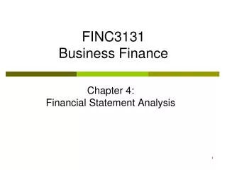 FINC3131 Business Finance