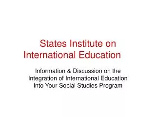 States Institute on International Education