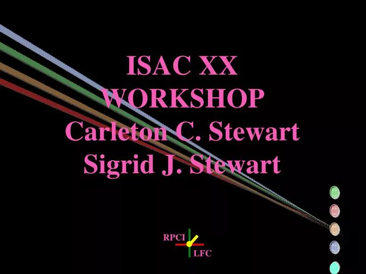 isac xx workshop carleton c stewart sigrid j stewart
