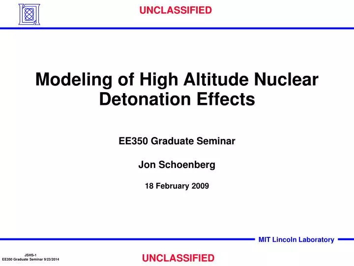 modeling of high altitude nuclear detonation effects