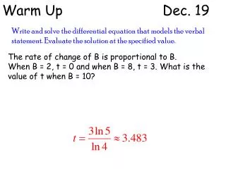 Warm Up				 Dec. 19