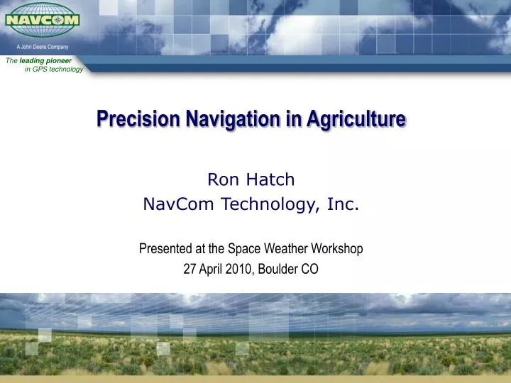 precision navigation in agriculture