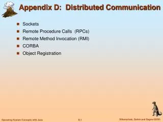 Appendix D: Distributed Communication