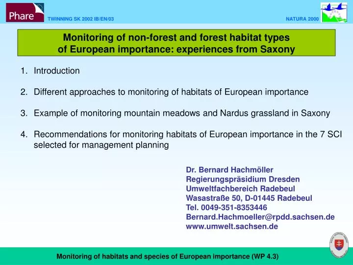 monitoring of non forest and forest habitat types of european importance experiences from saxony