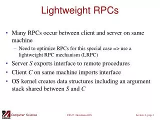 Lightweight RPCs