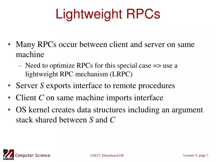 lightweight rpcs