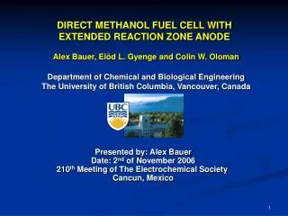 DIRECT METHANOL FUEL CELL WITH EXTENDED REACTION ZONE ANODE