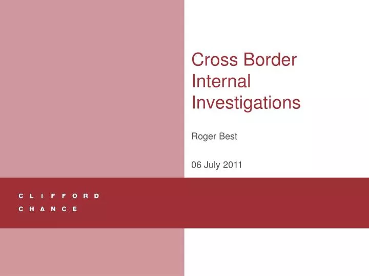 cross border internal investigations