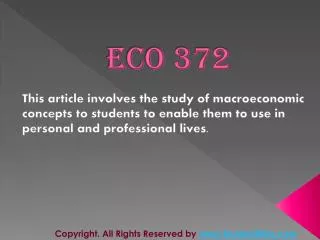 ECO 372 Final Exam Answers