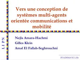 vers une conception de syst mes multi agents orient e communications et mobilit