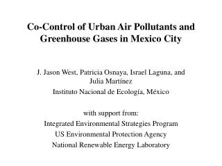 Co-Control of Urban Air Pollutants and Greenhouse Gases in Mexico City