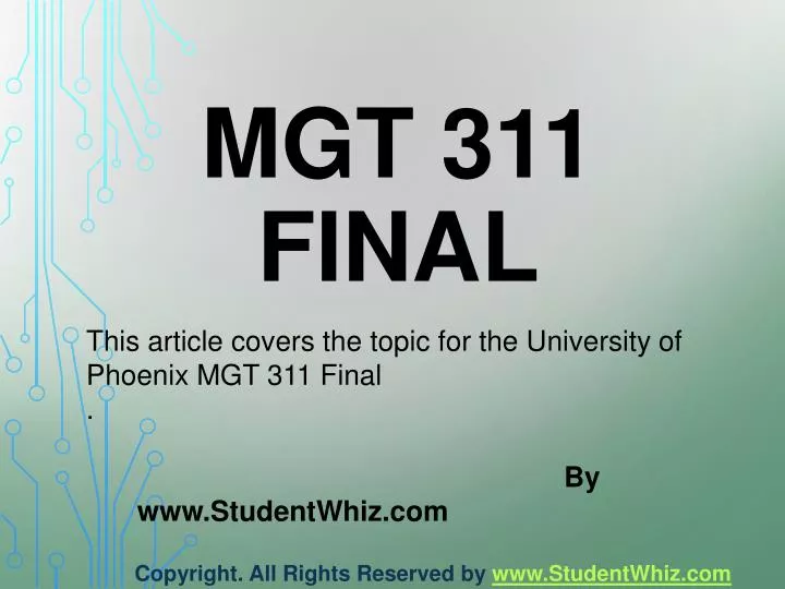 mgt 311 final