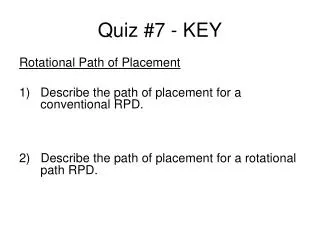 Quiz #7 - KEY