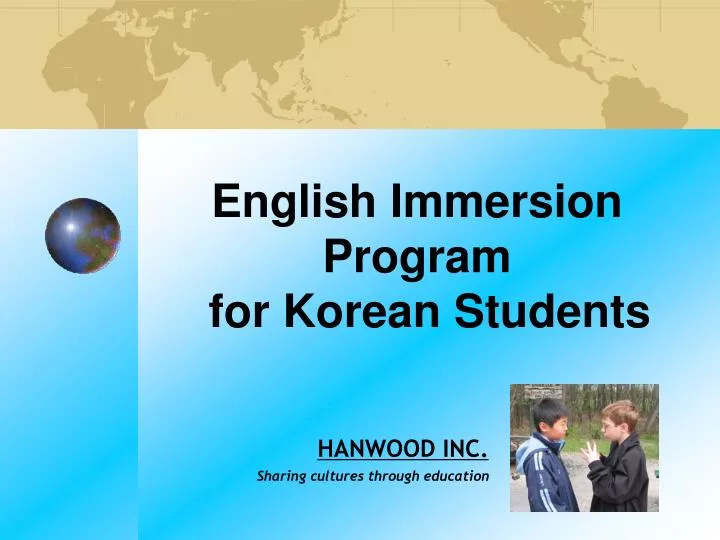 english immersion program for korean students