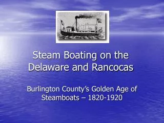 Steam Boating on the Delaware and Rancocas