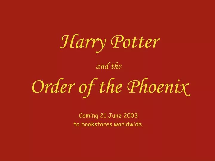 harry potter and the order of the phoenix