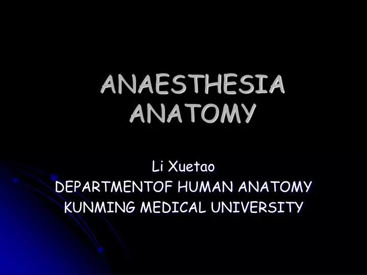 anaesthesia anatomy