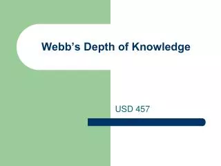 webb s depth of knowledge