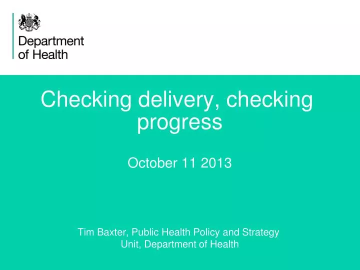 checking delivery checking progress october 11 2013