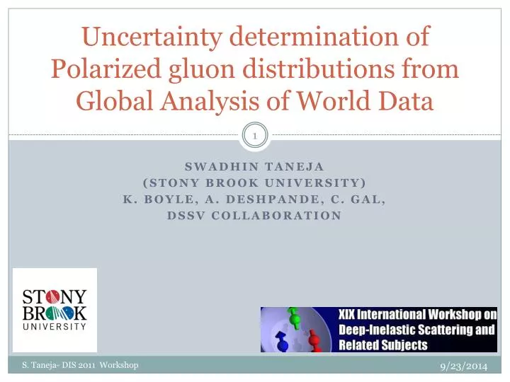 uncertainty determination of polarized gluon distributions from global analysis of world data