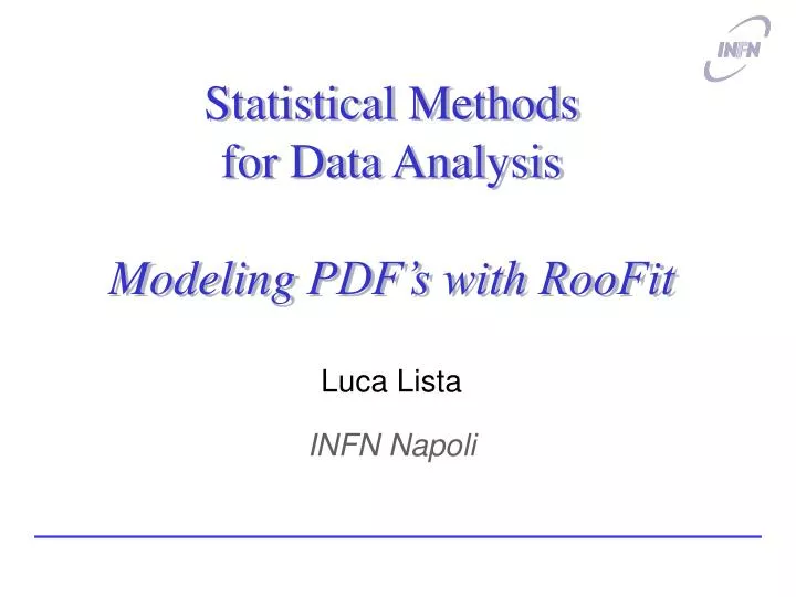 statistical methods for data analysis modeling pdf s with roofit