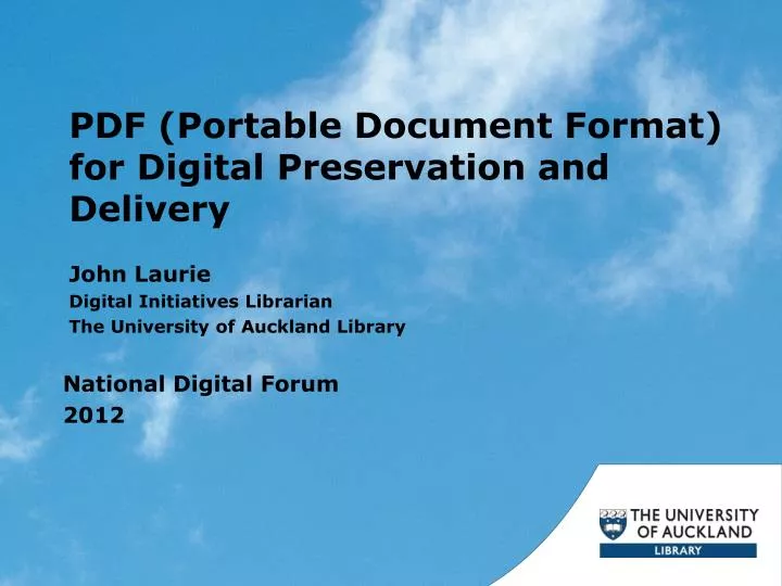 pdf portable document format for digital preservation and delivery