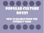 Explore Popular Culture Boxes: A Diverse Selection for Literacy Adventures - slide 1