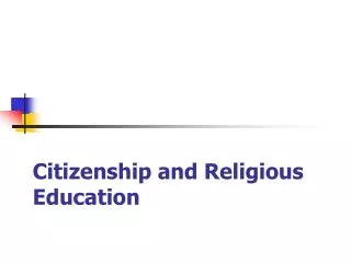 Citizenship and Religious Education