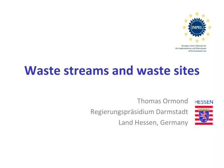 waste streams and waste sites