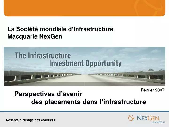 la soci t mondiale d infrastructure macquarie nexgen