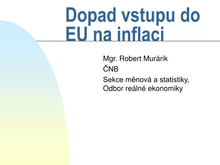 dopad vstupu do eu na inflaci