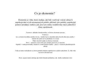co je ekonomie