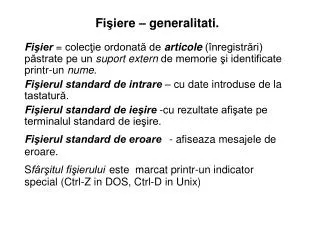 f i ier e generalitati