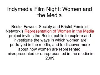 Indymedia Film Night: Women and the Media