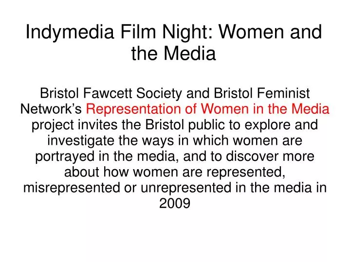 indymedia film night women and the media