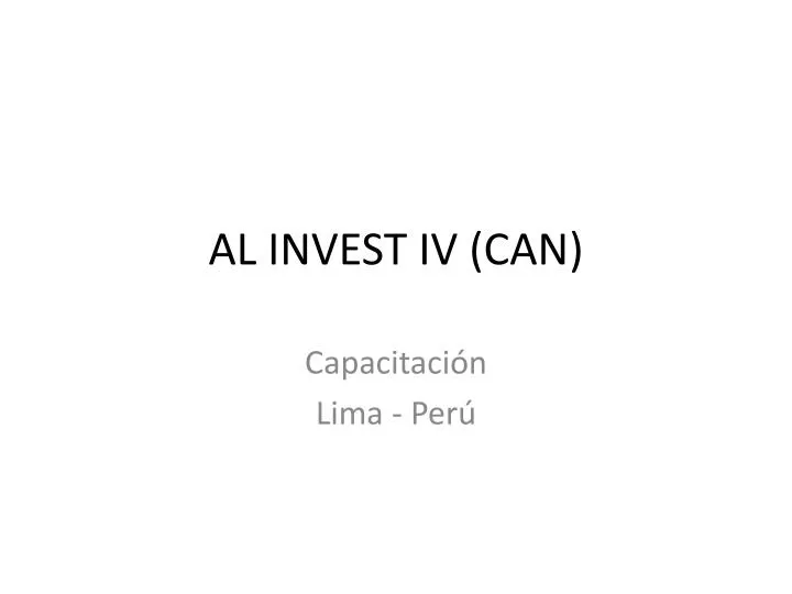 al invest iv can