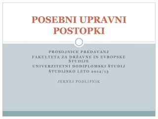 posebni upravni postopki