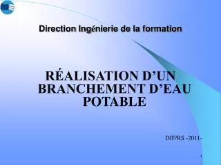 direction ing nierie de la formation
