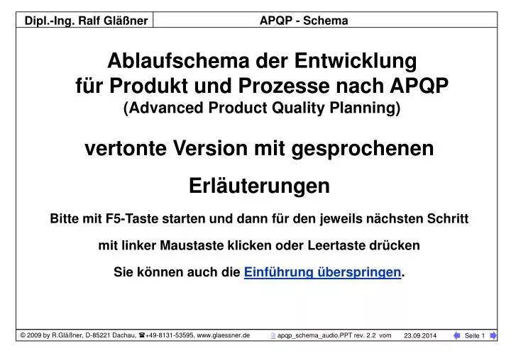 ablaufschema der entwicklung f r produkt und prozesse nach apqp advanced product quality planning