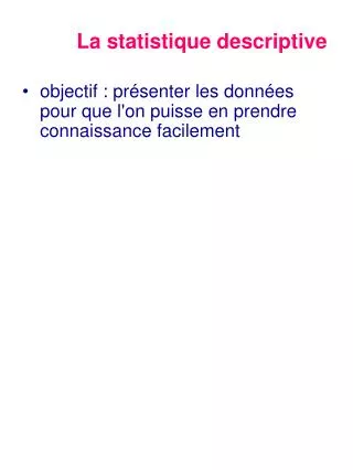 la statistique descriptive