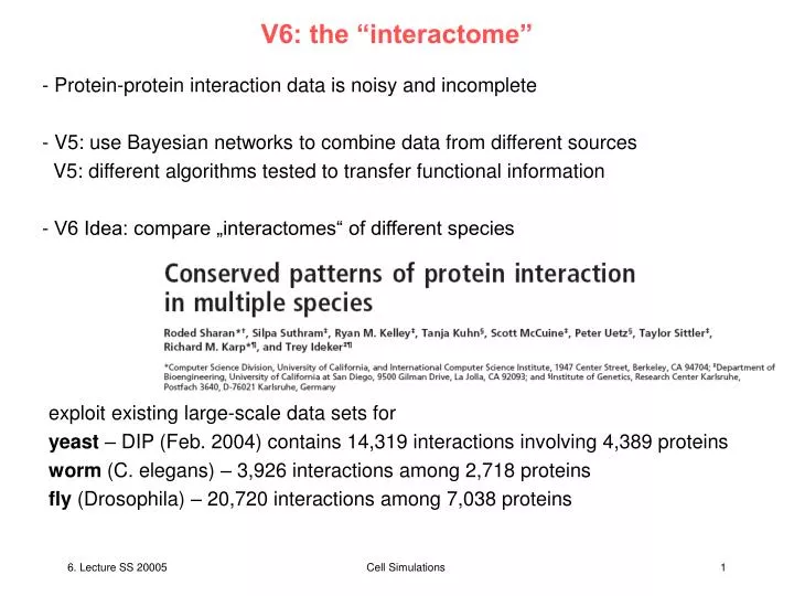 v6 the interactome