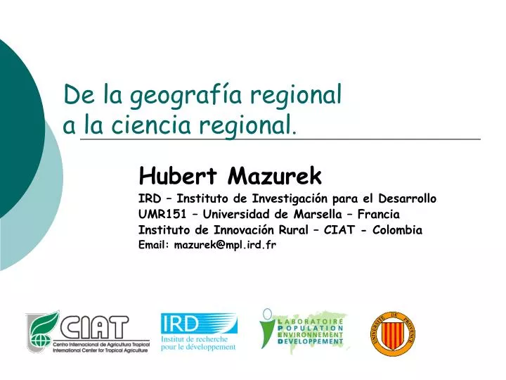 de la geograf a regional a la ciencia regional