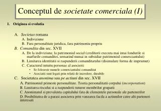 conceptul de societate comerciala i