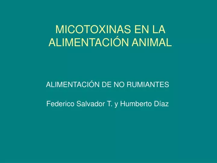 micotoxinas en la alimentaci n animal