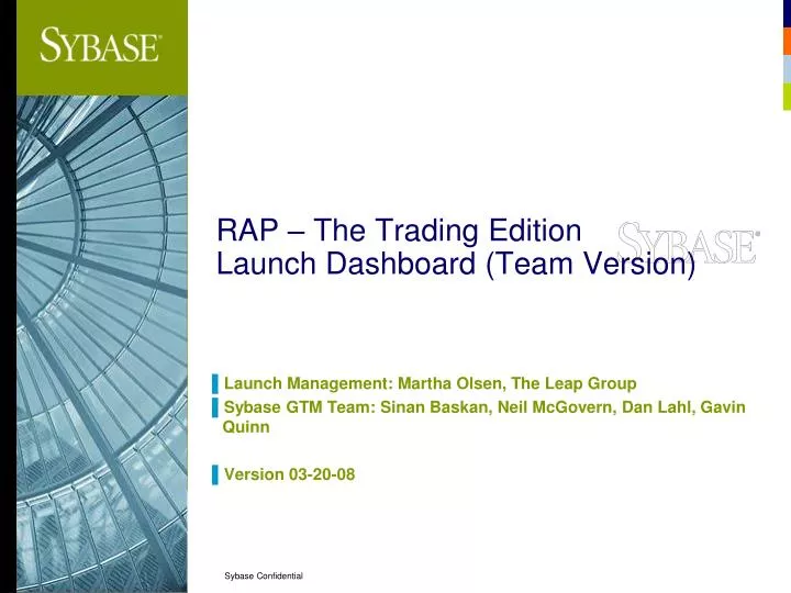 rap the trading edition launch dashboard team version