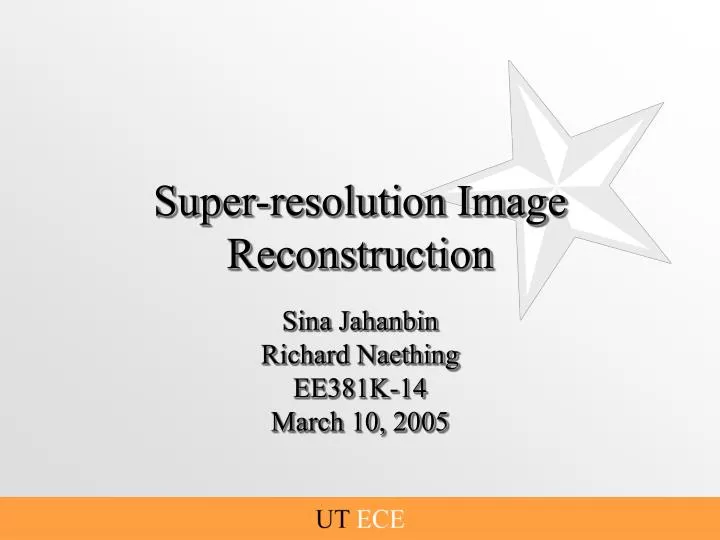 super resolution image reconstruction