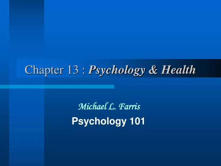 chapter 13 psychology health